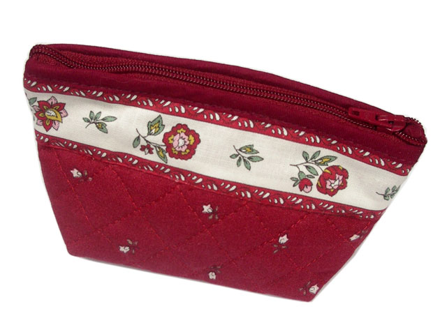 Provencal fabric coin purse (Fleurette. red) - Click Image to Close